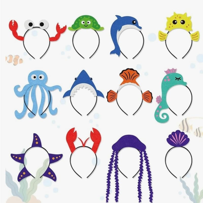Under the Sea Animal Felt Headbands – 12 Piece 1 Sea Animal Felt Headbands