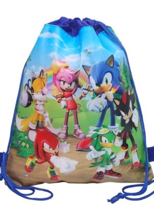 Sonic Party Favor Drawstring Bags 6 Piece