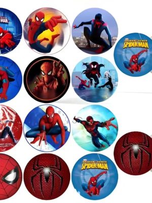 Spider Man Themed Party Favors Button Badges