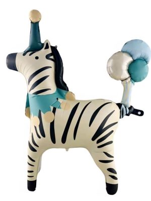 Standing Zebra Foil Balloon Party Decor For Circus or Safari Themed Party