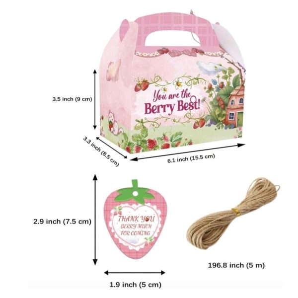 Strawberry Favor Box Dimensions