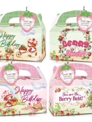 Strawberry Happy Birthday Favor Boxes Berry Themed Party