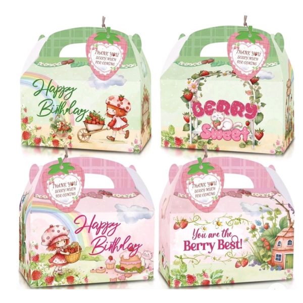 Strawberry Happy Birthday Favor Boxes Berry Themed Party