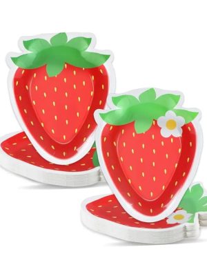 Strawberry Paper Plates Shaped Plates