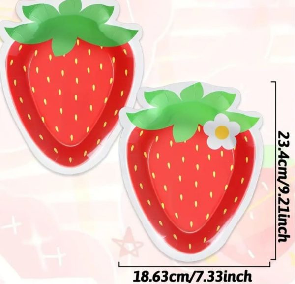 Strawberry Shaped Paper Plates Two Designs