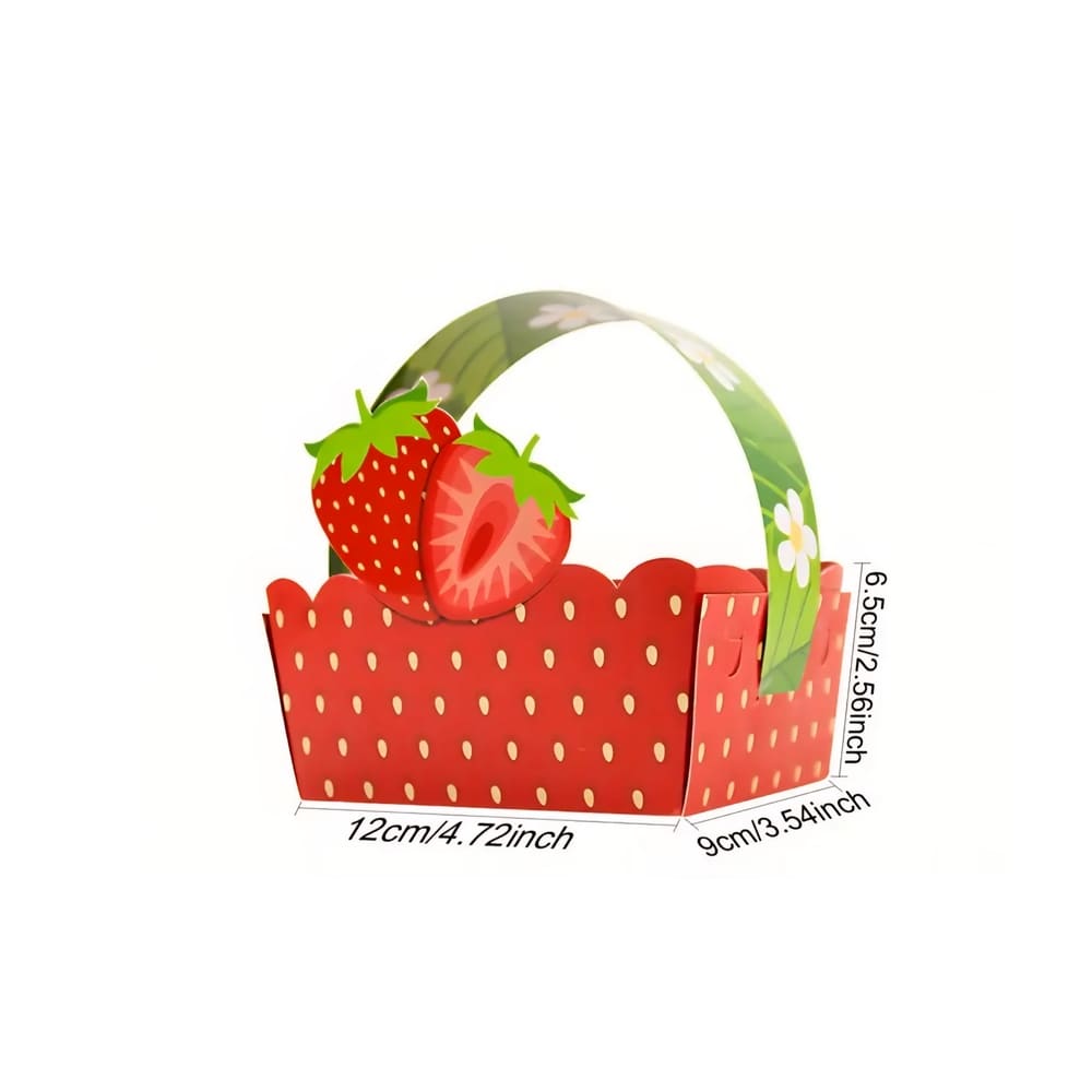 Strawberry Basket Snack Trays-6 Piece 2 Strawberry Snack Trays With Handle Strawberry Table Ware