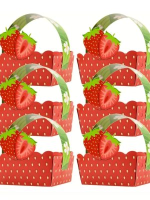 Strawberry Snack Trays With Handles Strawberry Table Decorations