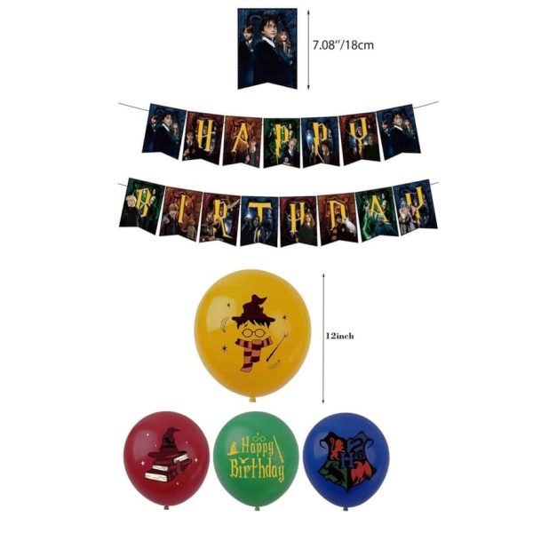Themed Happy Birthday Bunting Themed Latex Balloons