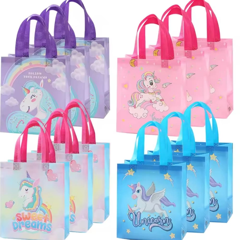 Unicorn Rainbow Party Favor Tote Bags-8 Piece 2 Unicorn Rainbow Party Favor Tote Bags 8 Piece