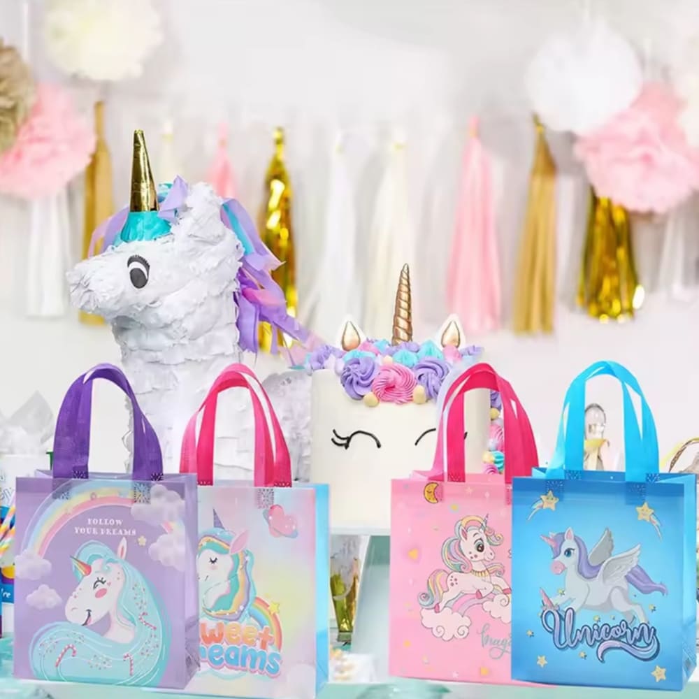 Unicorn Rainbow Party Favor Tote Bags-8 Piece 1 Unicorn Rainbow Party Favor Tote Bags