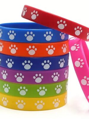 Paw Party Favors Silicone Wristbands Cat and Dog Party Supplies