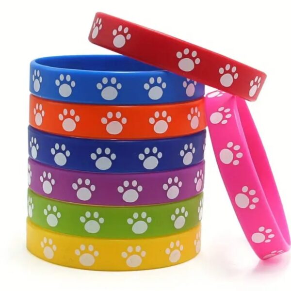 Paw Party Favors Silicone Wristbands Cat and Dog Party Supplies