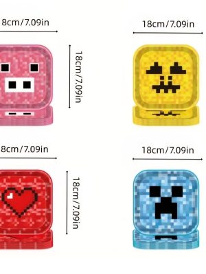 Pixel Miner Square Paper Plates Assorted Designs