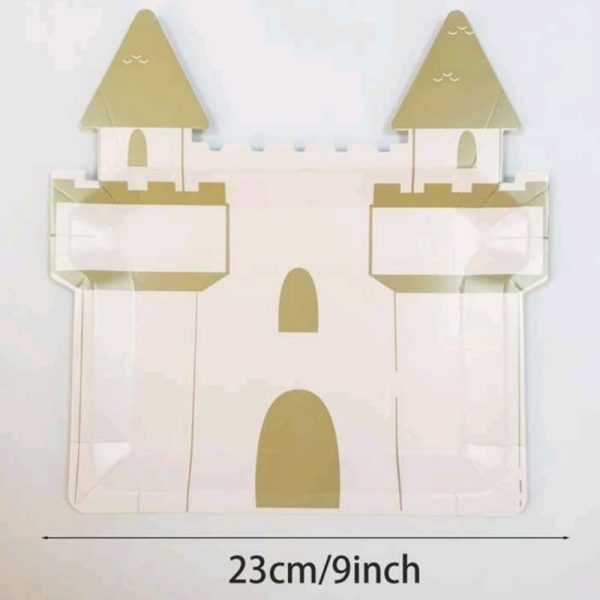Princess Castle Shaped Paper Plates Pink