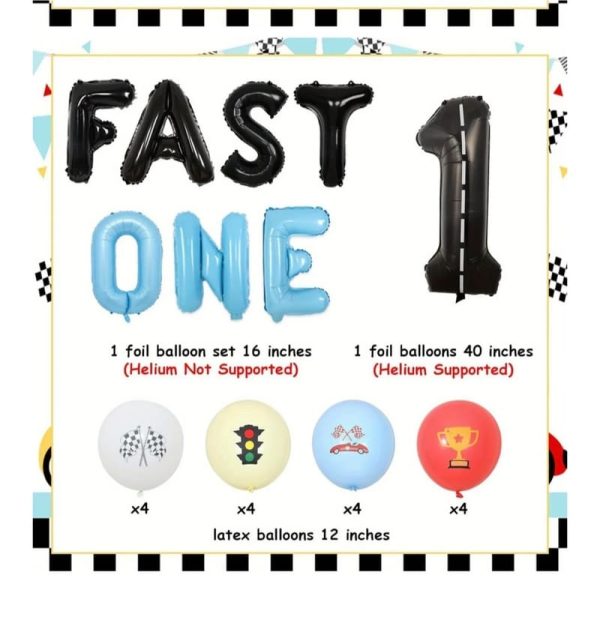 Race Car Fast One Party Decoration Set