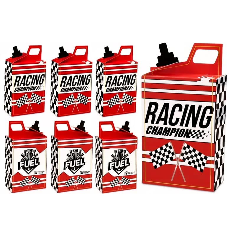 Race Car Party Favor Boxes-Fuel Can Design-6 Piece 1 Race Car Party Favor Boxes Fuel Can Design Red