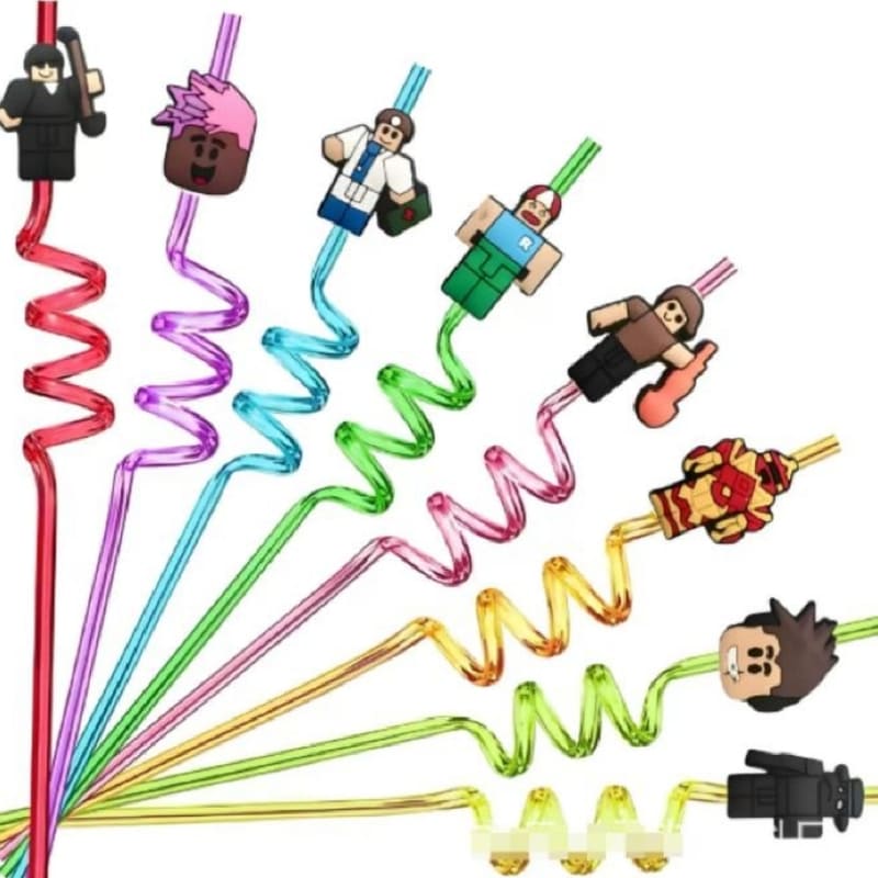Roblox Party Favors Plastic Straws-8 Piece 1 Roblox Party Favors Plastic Straws