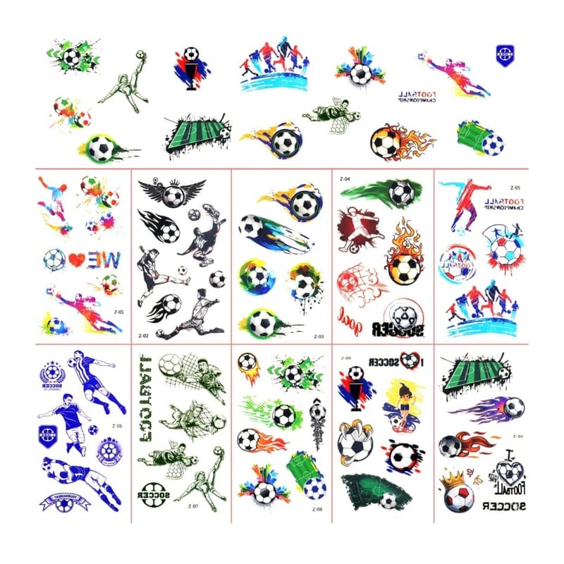 Party Favors Soccer Ball Temporary Tattoos-10 Sheets 1 Soccer Party Favors Temporary Tattoos 10 Sheets