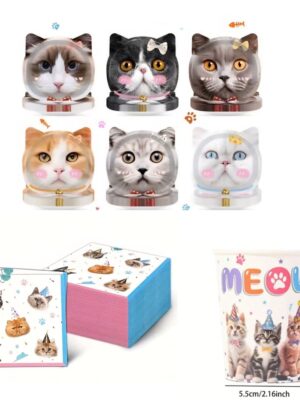 Cat Party Disposable Tableware Set 12 Guests (1)