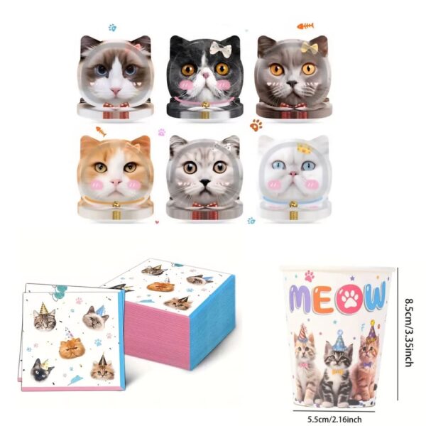 Cat Party Disposable Tableware Set 12 Guests (1)