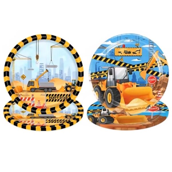 Construction Party Plates Assorted Designs