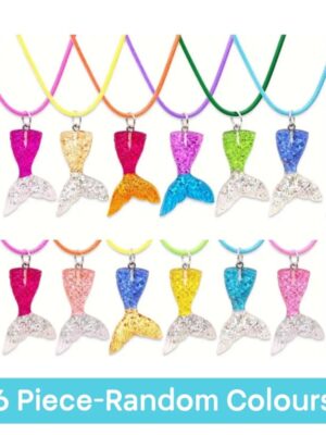 Mermaid Party Favors Necklace Six Piece Random Colours