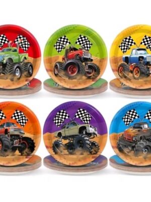 Monster Truck Party Paper Plates Assorted Designs