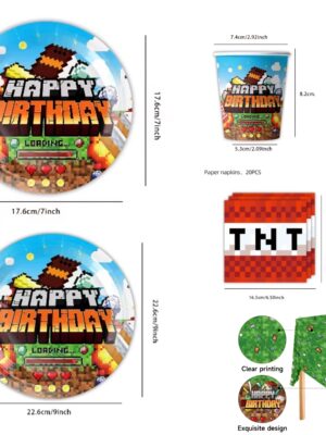 Pixel Party Tableware Set 10 Guests