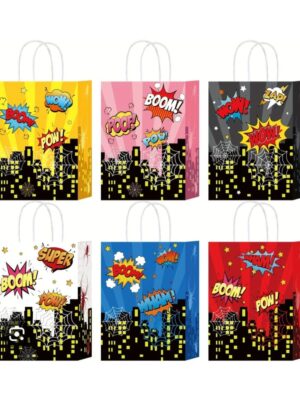 Superhero Party Favor Bags With Handle Assorted Designs