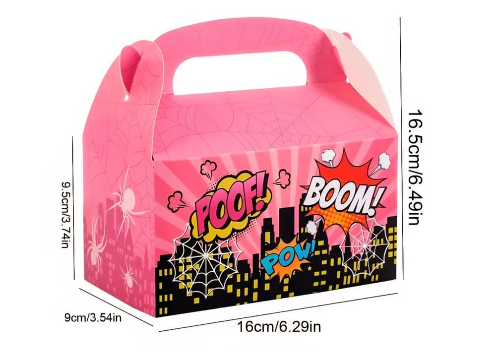 Superhero Party Favor Boxes-6 Piece 2 Superhero Party Favor Boxes Dimensions