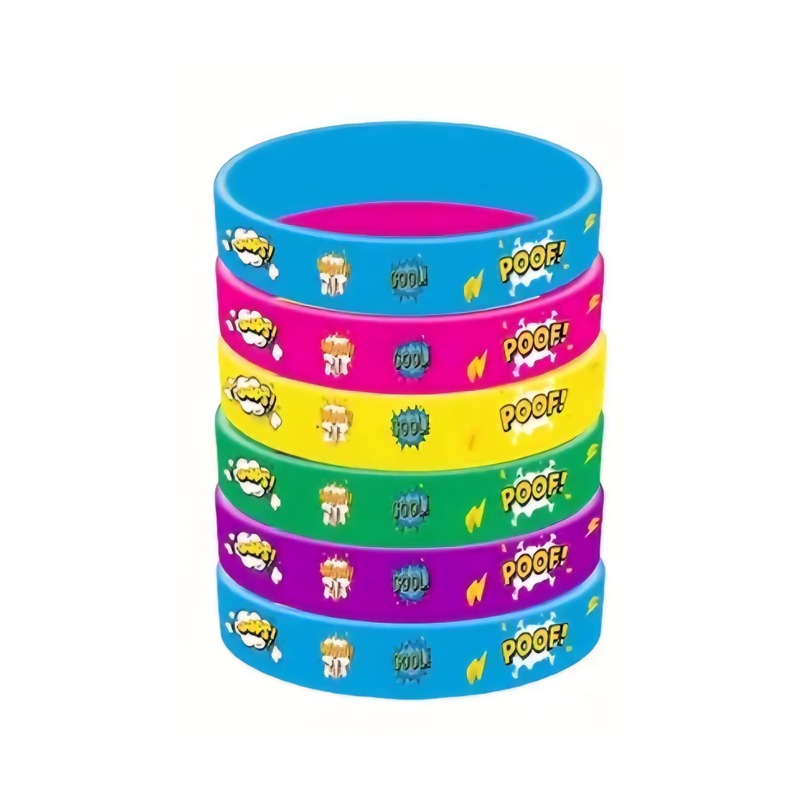 Superhero Party Favors Silicone Wristbands-6 Piece 1 Superhero Party Favors Silicone Wristbands