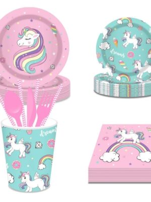Unicorn Tableware & Cutlery Set Serves 8 Guests