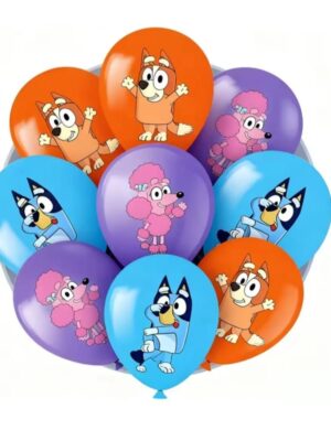 Bluey And Friends Themed Latex Balloons 6 Piece