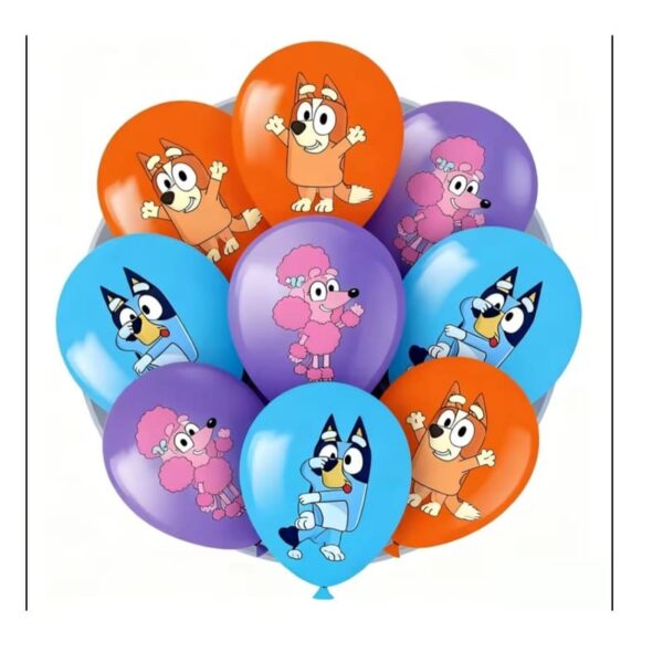 Bluey And Friends Themed Latex Balloons 6 Piece