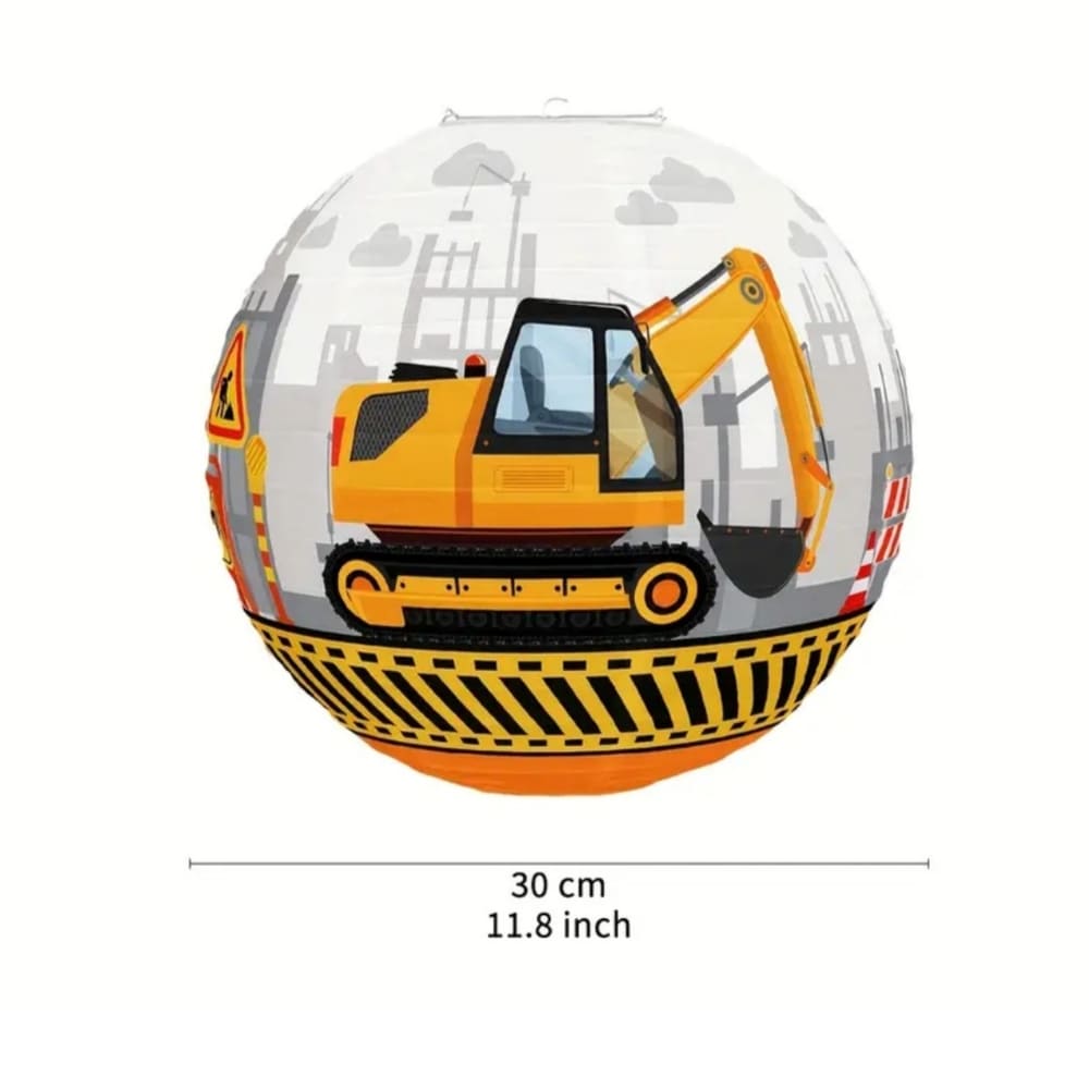 Construction Party Paper Lanterns-8 Piece 2 Construction Paper Laterns Dimension