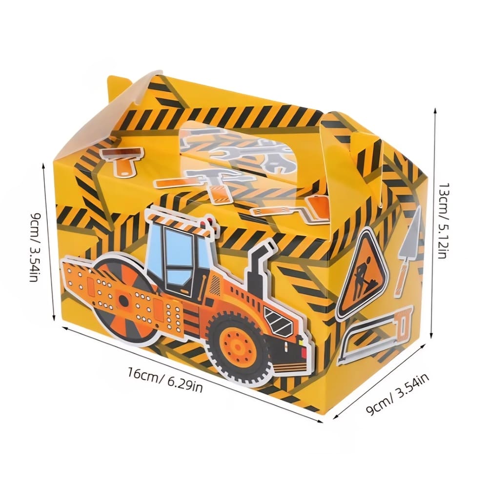 Construction Party Favor Boxes – 12 Piece (4 Designs) 2 Construction Party Favor Boxes Dimensions