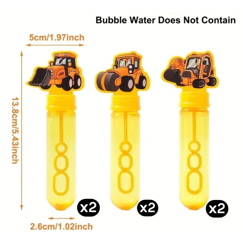 Construction Party Favor Bubble Wands Empty No Liquid – 6 Piece 1 Construction Party Favor Bubble Wands Empty No Liquid
