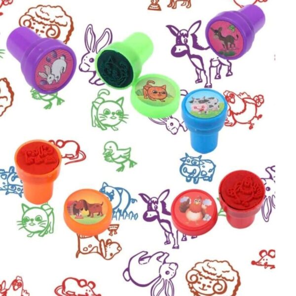 Farm Animal Party Favors Ink Stamps Assorted Designs