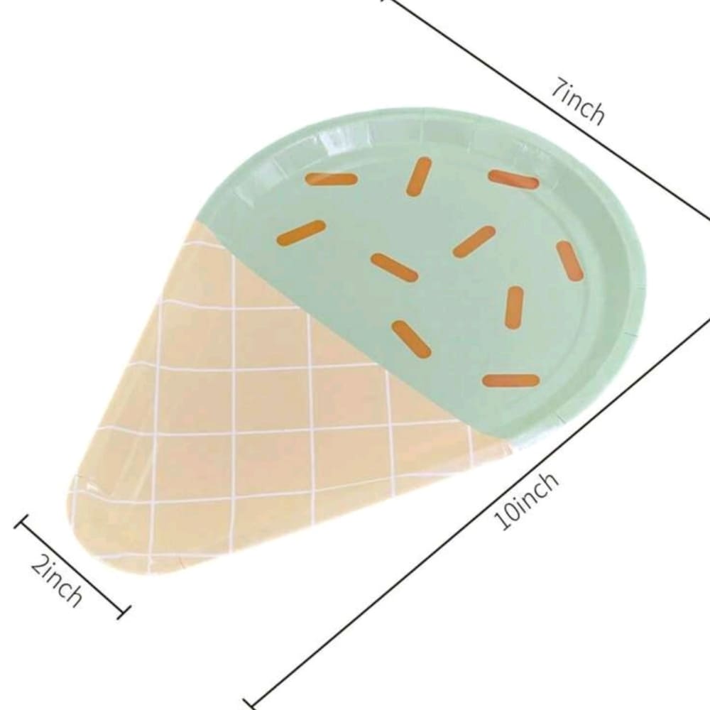 Ice Cream Cone Shaped Paper Plates – 6 Piece 2 Ice Cream Paper Plates Dimensions