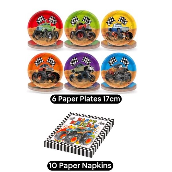 Monster Truck Disposable Tableware