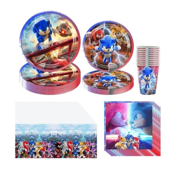 Sonic Themed Tableware Set Serves 10 Guests
