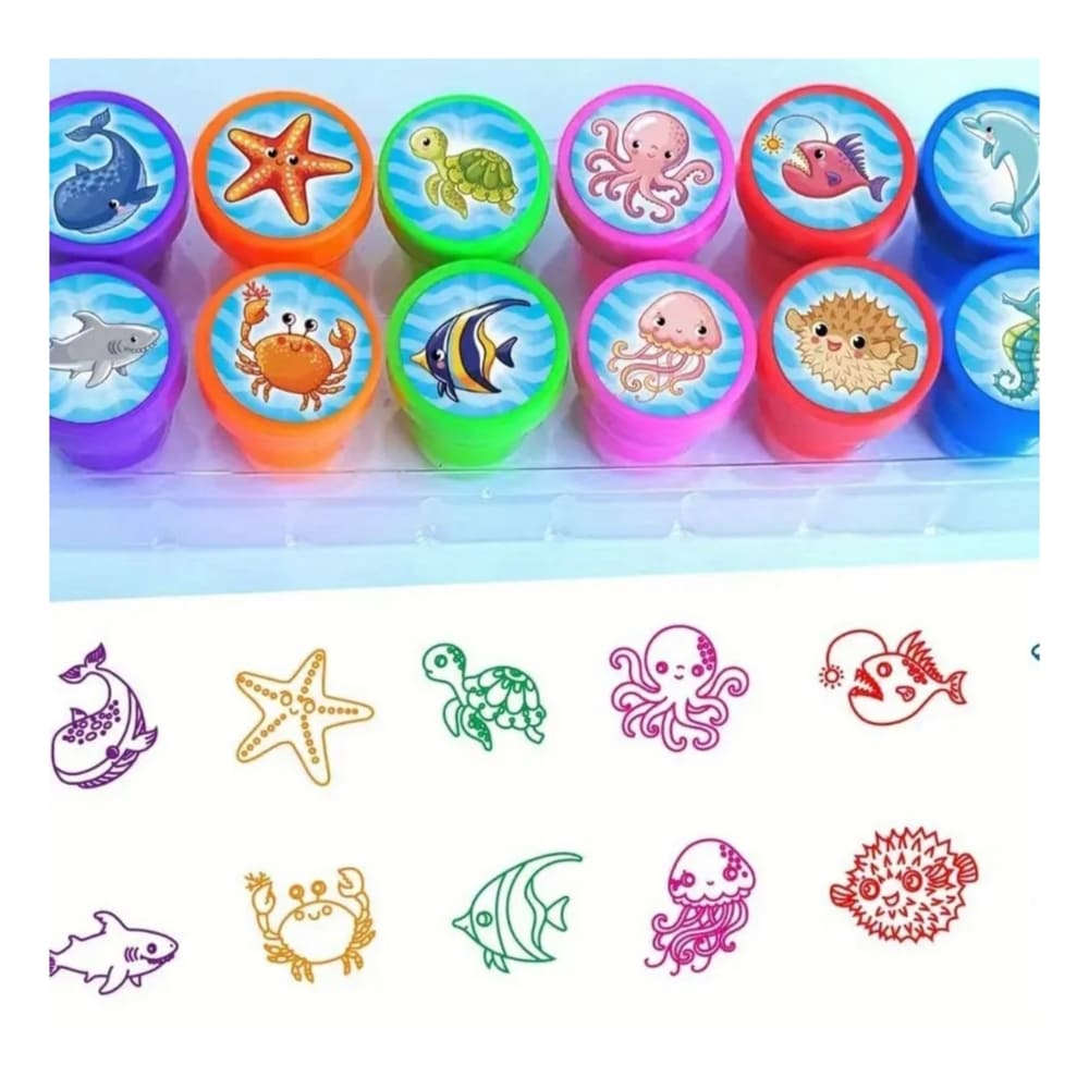 Party Favors Under The Sea Ink Stamp Assorted Designs-6 Piece 1 Under The Sea Party Favors Ink Stamps Assorted Designs