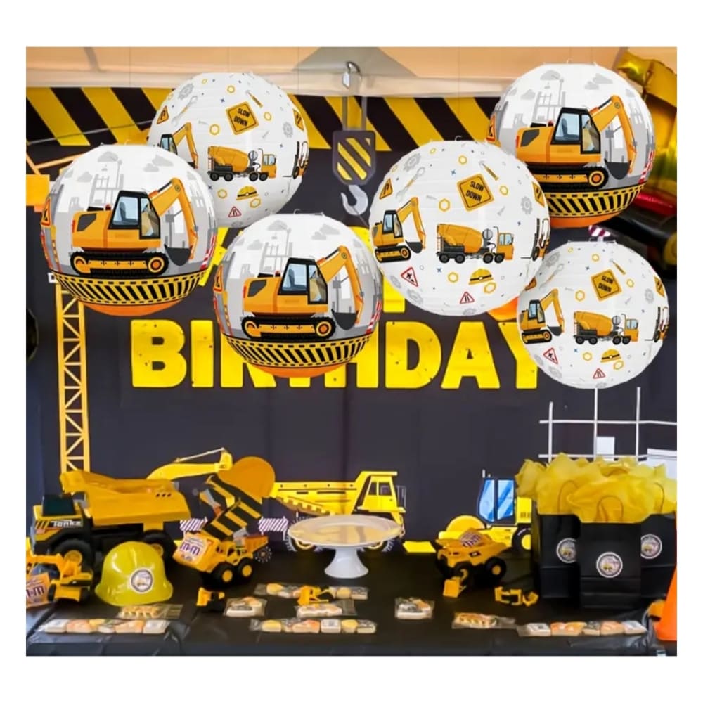 Construction Party Paper Lanterns-8 Piece 1 construction paper laterns construction party decorations