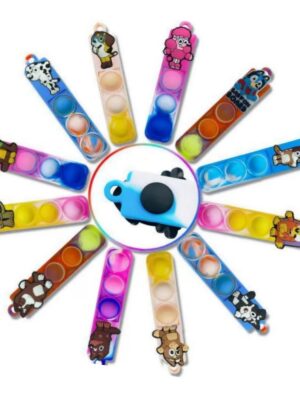 Bluey Themed Party Favors Pop Fidget Keyrings