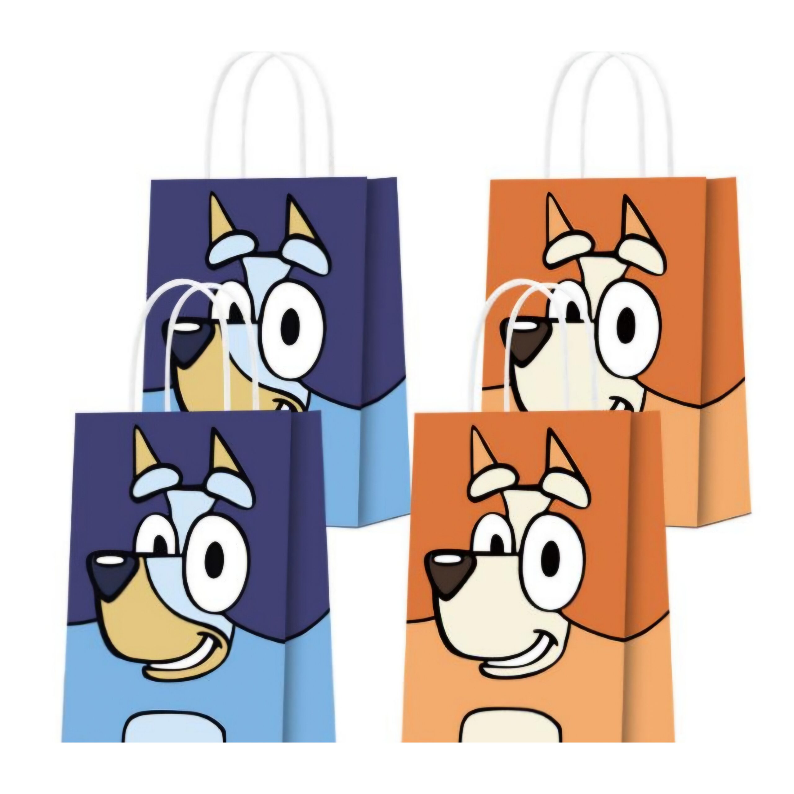 Bluey And Bingo Themed Party Favor Bags With Handle-12 Piece 1 Bluey and Bingo Party Favor Bags With Handle