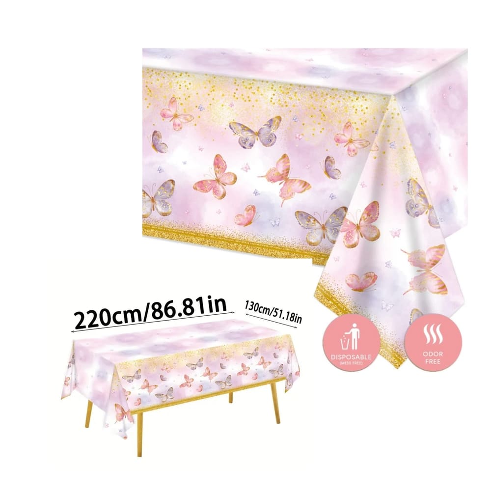 Butterfly Party Plastic Tablecloth 1 Butterfly Party Tablecloth