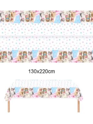 Pretty Party Shop 8 Cat Party Plastic Tablecloth
