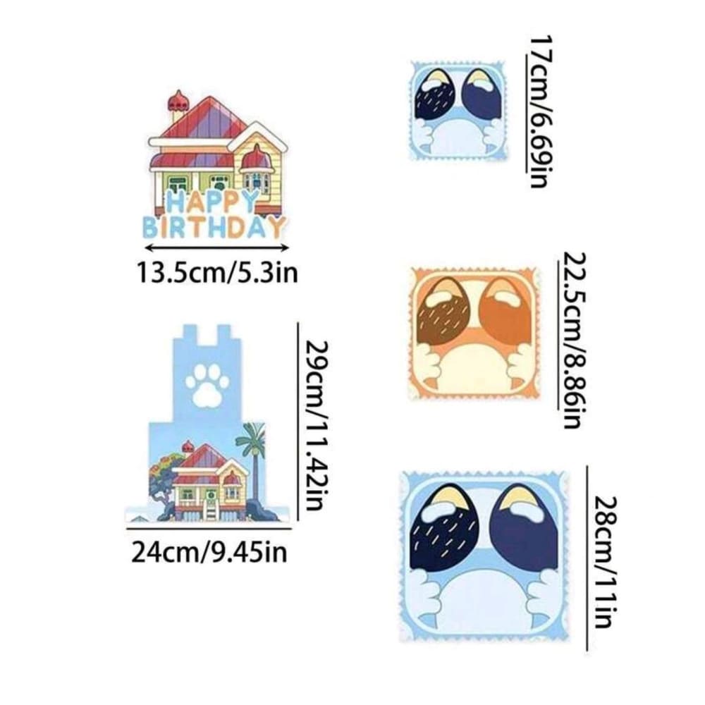Dog Party Cupcake Stand – 3 Tier -Blue 2 Dog Themed Cupcake Stand 3 Tier Dimensions