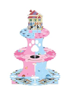 Pretty Party Shop 3 Dog Themed Cupcake Stand Pink