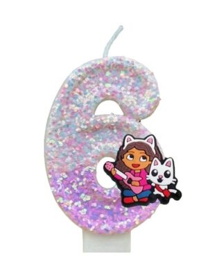 Gabby Themed Birthday Candle Number Six
